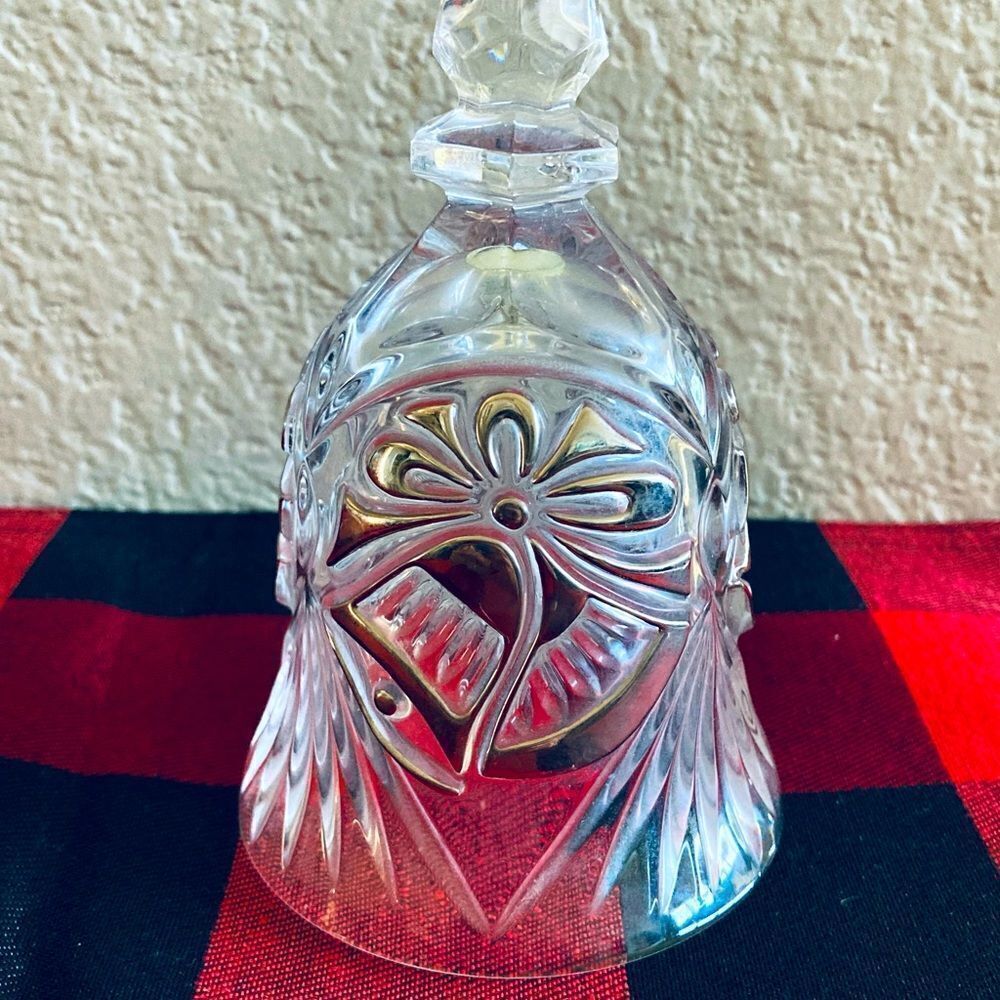 Silver Bells Glass Crystal Christmas Bell